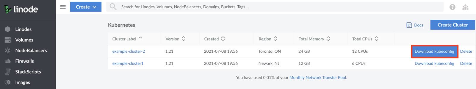 Download your clusters kubeconfig